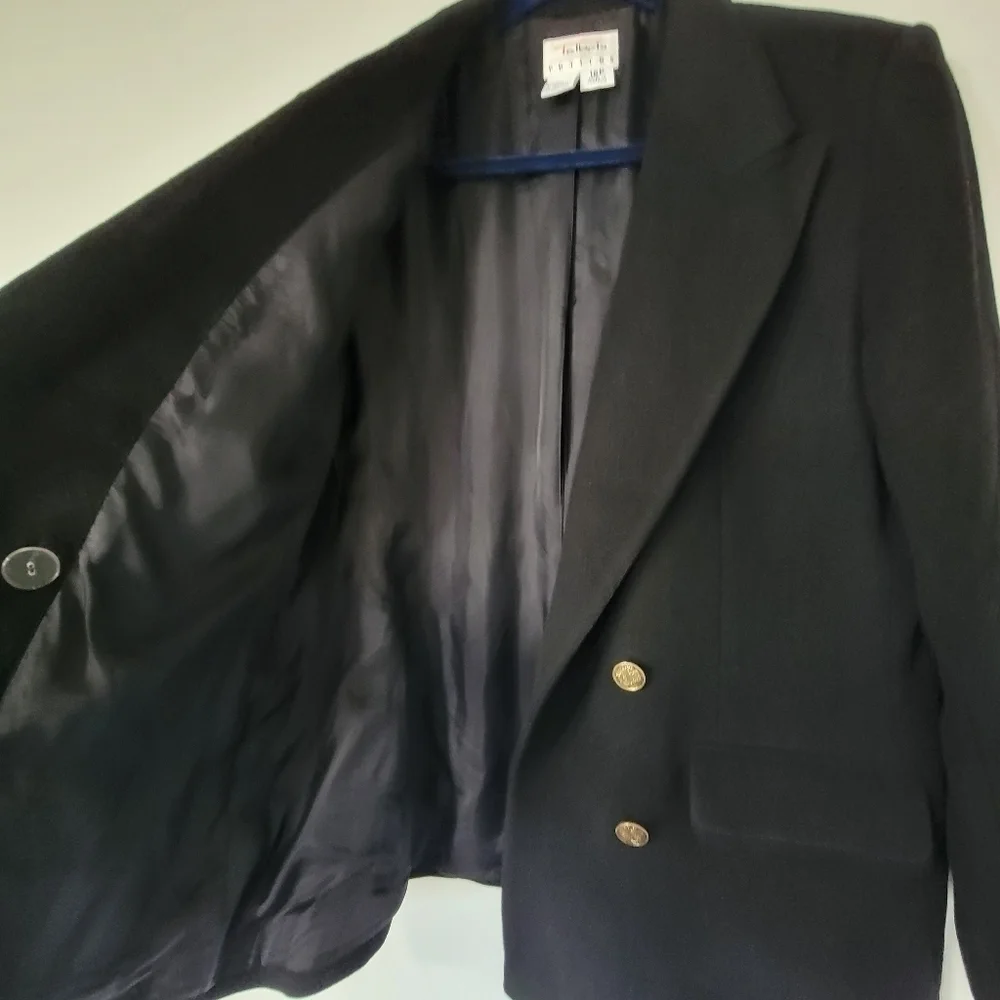 Talbots Petites Black Wool Cashmere Blend Coat Size 16P - Picture 9 of 10
